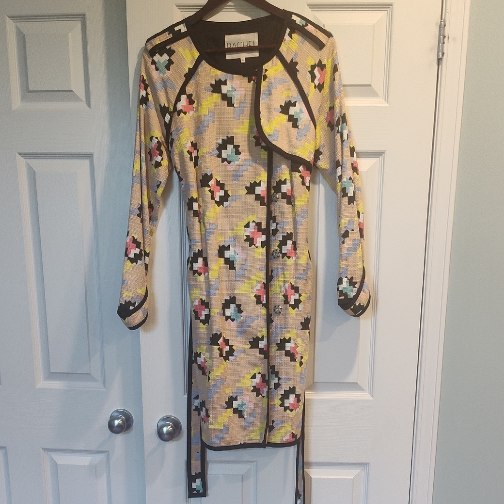 RACHEL Rachel Roy Eclectic Geoprint Dress Coat